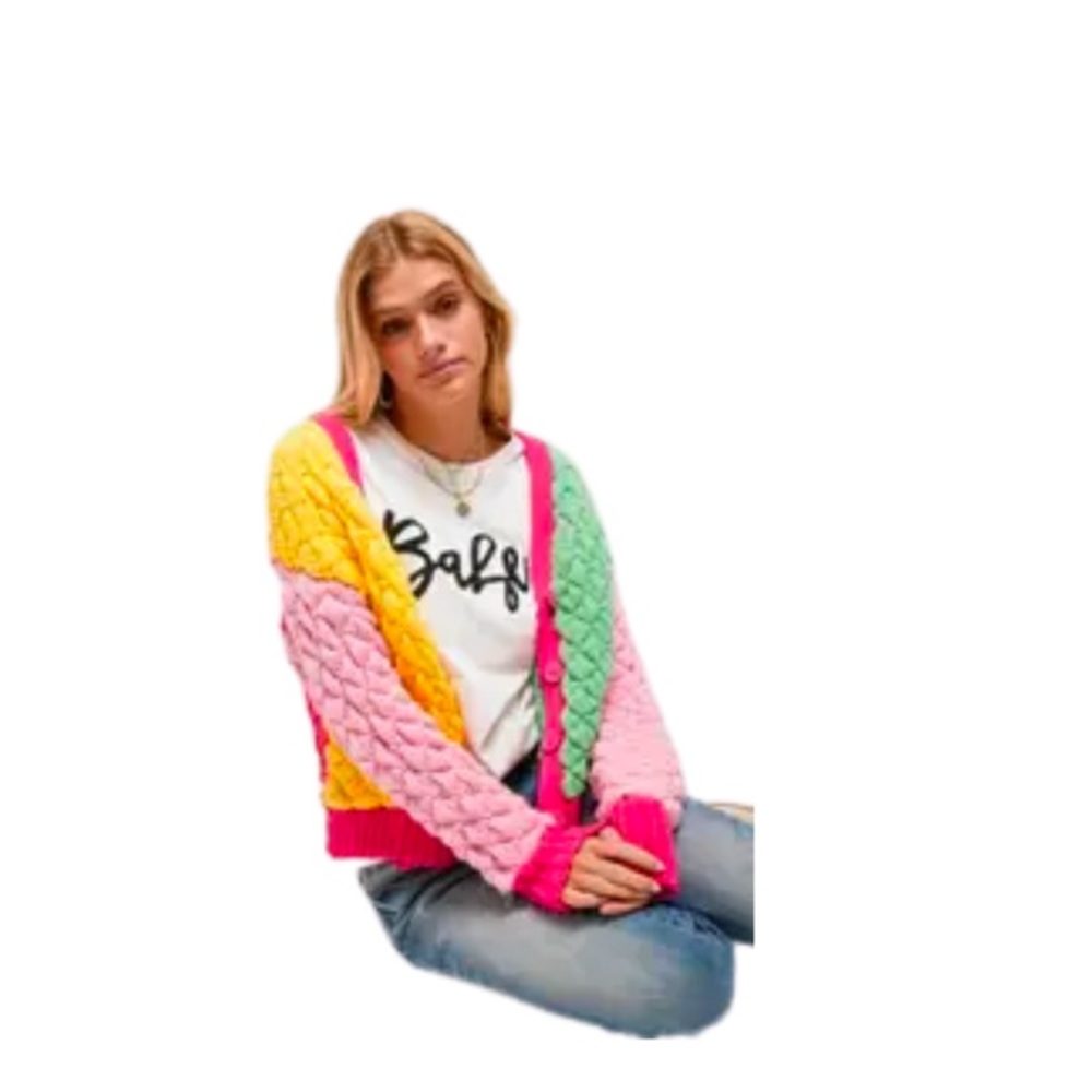 Color Block Chunky Kinit Sweaterer Cardigan